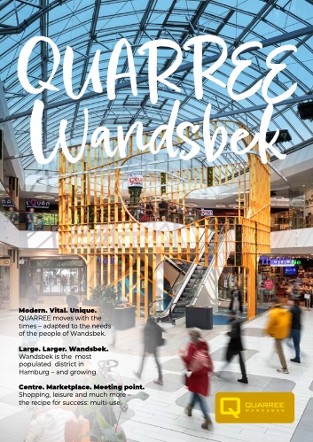 Cover der Vermietungsbroschuere QUARREE Wandsbek (Englisch)